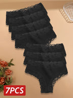 7PCS/Set Women Sexy Lace Panties Seamless Cotton Brazilian Panties Girls Breathable Sexy Low Rise Underwear Female Soft Lingerie