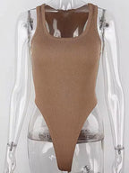 Sleeveless Knit Bodysuit Hot Summer Sexy Bodycon Off Shoulder Halter Tops Casual Street Bodice For Women ClubWear