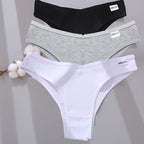 FINETOO 3Pcs/Set Women Cotton Panties Low Rise Briefs Underwear Ladies Sexy Brazil Underpanties Female Intimates Lingerie Bikini
