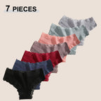 7PCS/Set Women Sexy Lace Panties Cotton Seamless Brazilian Panties Female Sexy Low Rise Soft Underwear G-String Lingerie S-XL