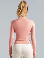 Ensemble de yoga moulant à manches longues pour femme, protection solaire tendance, veste de sport élégante pour le fitness, la course et le yoga 