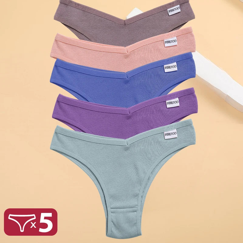 5PCS/Set Cotton Lingerie Panties Sexy Underwear Women Briefs Tangas Female Underpants Pantys Thong Panties Bikini Solid 13 Color