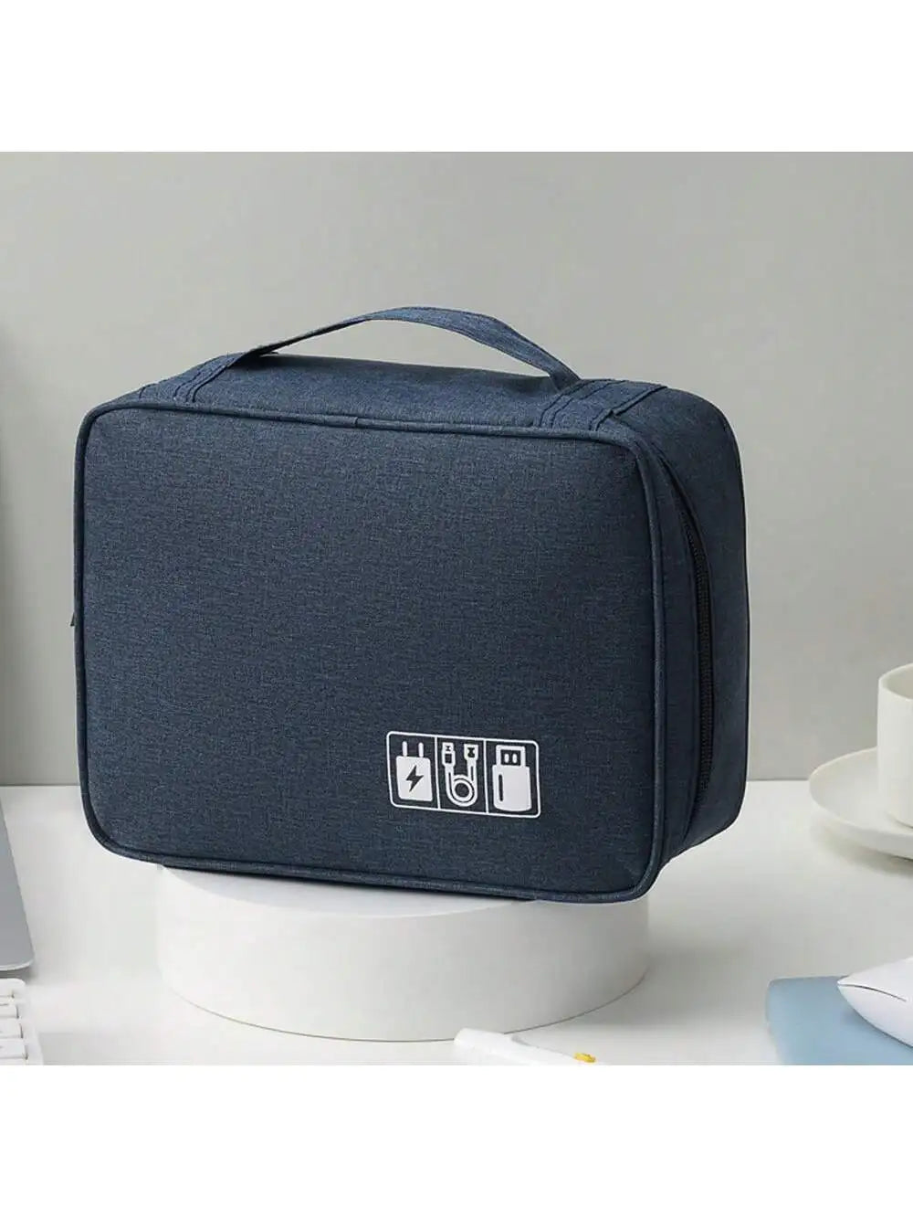 Bolsa de almacenamiento de cables, organizador electrónico digital impermeable, cargador de línea de datos USB portátil, bolsa de almacenamiento con enchufe, organizador de cables de viaje 