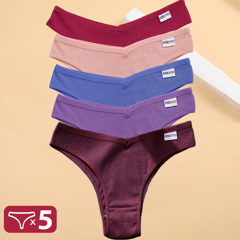 5PCS/Set Cotton Lingerie Panties Sexy Underwear Women Briefs Tangas Female Underpants Pantys Thong Panties Bikini Solid 13 Color