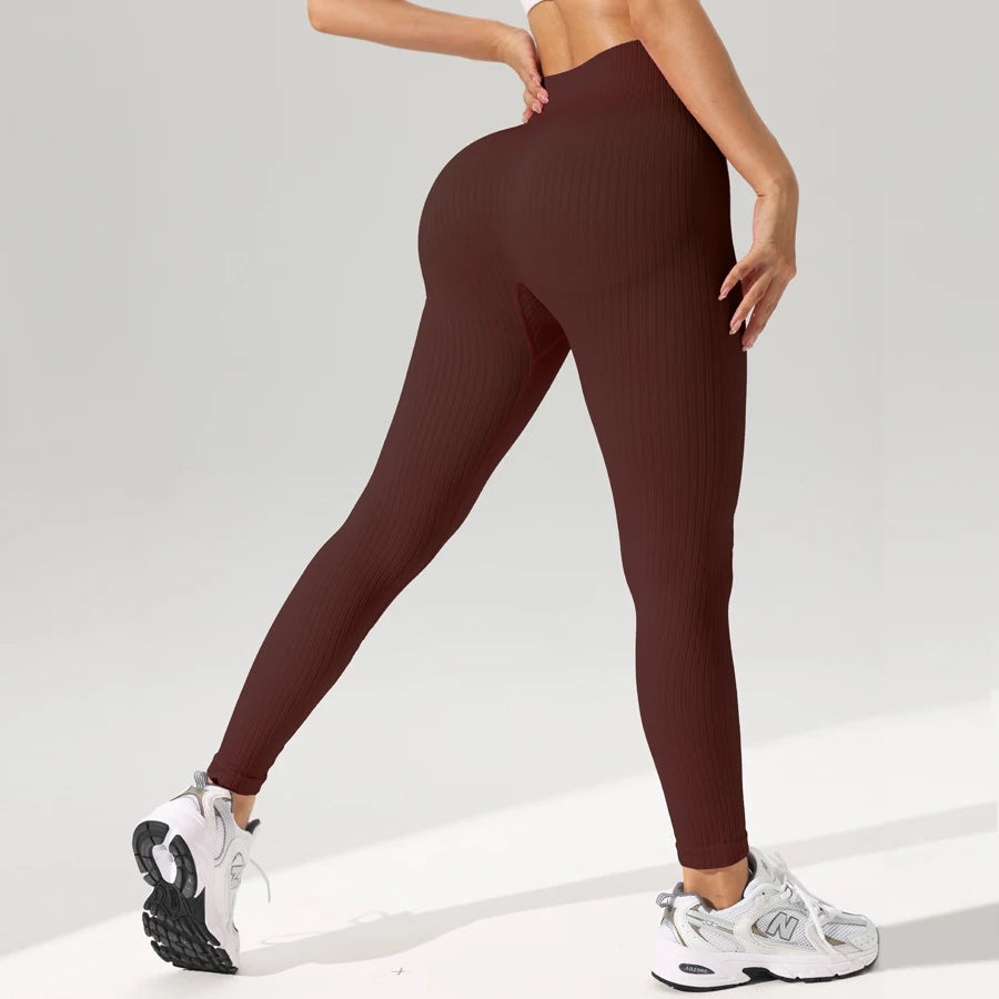 Leggings de sport pour femmes, pantalons de yoga sans coutures avec effet ventre plat, vêtements de sport et de fitness.