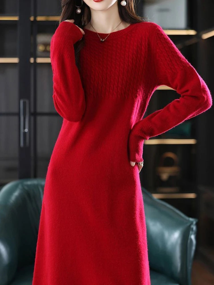 Red Long Dresses for Women Loose Crochet Black Maxi Solid Robe Woman Dress Clothes Knitted Evening Y2k New in Luxury Hot Outfits