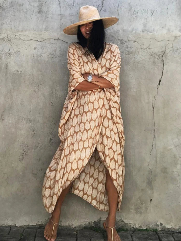 Bikini Cover Ups for Swimwear Women Printed Beach Kimono Self Belted Loose Wrap Beachwear Bathing Suit Dropshipping 22 Colors