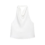 TFMLN 2025 Women Sexy Halter Top Spring Summer Sexy Backless High Street Waistcoat Female Fashion Solid Elegant Halter Neck Tops