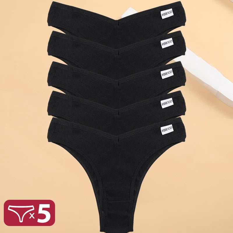 5PCS/Set Cotton Lingerie Panties Sexy Underwear Women Briefs Tangas Female Underpants Pantys Thong Panties Bikini Solid 13 Color