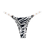 Seamless Sexy Thong Women Underwear Briefs Panties Zebra Flower Low Rise Luxury Metal Buckle G-String Bikini Girls Female Panty