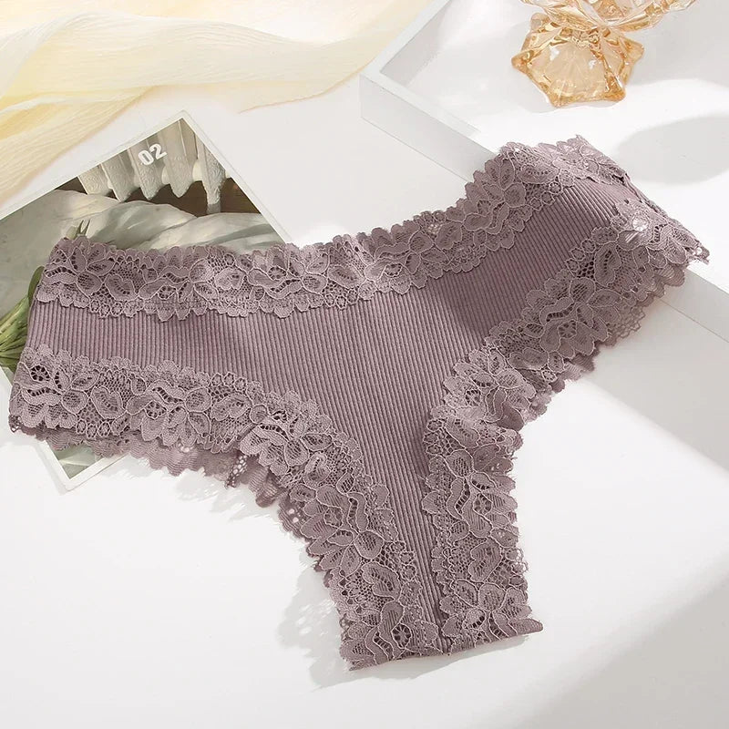 Трусы Женские Sexy Lace Seamless Cotton Panties Women's Underwear Low Waist Female Bikini Breathable Intimates Lingerie 2025