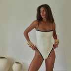 2024 Vintage One Piece Swimsuit Retro Swimwear Women's Swimsuit Bandeau Bathing Suit Beachwear Monokini Female Swimming Suits