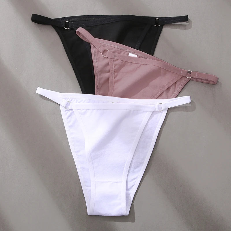 FINETOO 3Pcs/set Women's Cotton Panties Low Waist Bikini Briefs M-2XL Ladies Underwear Female Soft Solid Underpants Lingerie New