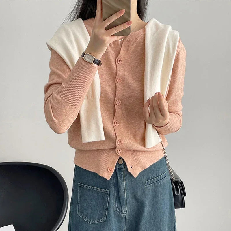 2025 New Fashion Women's Fleece Knit Loose Short Cashmere Sweater Round Neck Warm Korean Sle Casual Female Sweater Top Cloting