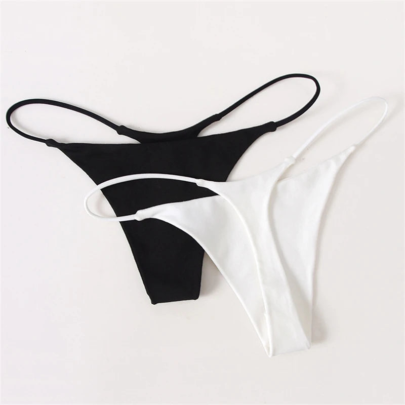 Sexy Thong Low Waist Lingerie - Women's Thin Belt Double Layer Cotton Bikini Panties