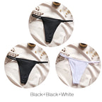 FINETOO 3Pcs/set Sexy Low-rise Thongs Women Bikini Panties T-back Underpants M-XL Female G-String Panty Ladies Thong Lingerie