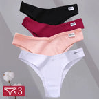 FINETOO 3Pcs/Set Women Cotton Panties Low Rise Briefs Underwear Ladies Sexy Brazil Underpanties Female Intimates Lingerie Bikini