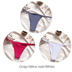 FINETOO 3Pcs/set Sexy Low-rise Thongs Women Bikini Panties T-back Underpants M-XL Female G-String Panty Ladies Thong Lingerie