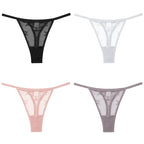 4Pcs Lace Bikini Panties Women Sexy Thongs Lace G-string Underpants S-XL Ladies Comfortable T-Back Underwear Sexy Lingerie 2022