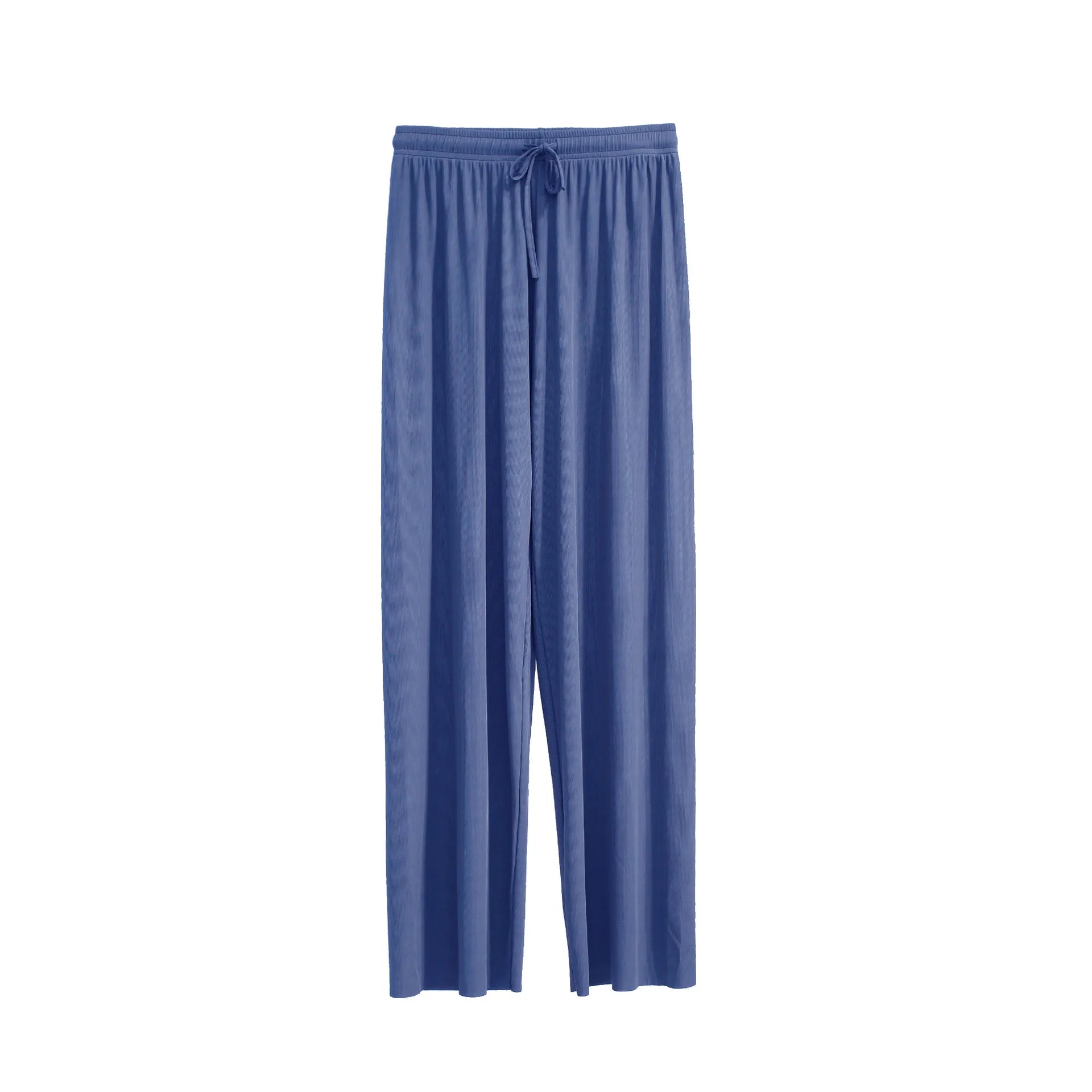 Pantalones anchos hasta los tobillos para mujer, informales, de verano, con cintura elástica, holgados, de seda helada, para primavera y verano 