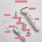 4 in 1 Electric Razor for Women Shaver Lady Shaver Body Hair Trimmer for Armpit Bikini Arm Leg Face Mustache Portable Painless