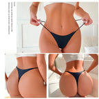 3PCS Seamless Thong Women Thin Strap Low Waist High Flexibility Panties Sexy Underwear Ladies Briefs T-back Panties Soft Women