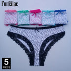 Women's cotton panties Girl Briefs Ms. cotton underwear bikini underwear sexy Ladies Briefs Free shipping 5 Pcs/set
