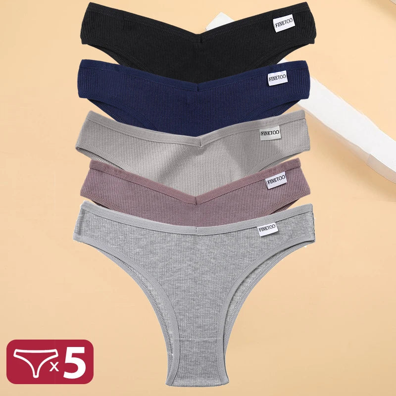 5PCS/Set Cotton Lingerie Panties Sexy Underwear Women Briefs Tangas Female Underpants Pantys Thong Panties Bikini Solid 13 Color