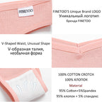 FINETOO 3/5Pcs Cotton Brazilian Panties Women's Panties Sexy V Waist T-Back Underwear Female Soft Underpants Lady Bikini Lingeri