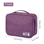 Bolsa de almacenamiento de cables, organizador electrónico digital impermeable, cargador de línea de datos USB portátil, bolsa de almacenamiento con enchufe, organizador de cables de viaje 