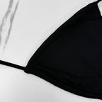 2025 Women's Solid Color Bikini - Sexy Halter Three-Piece Beachwear with Adjustable Lace-Up