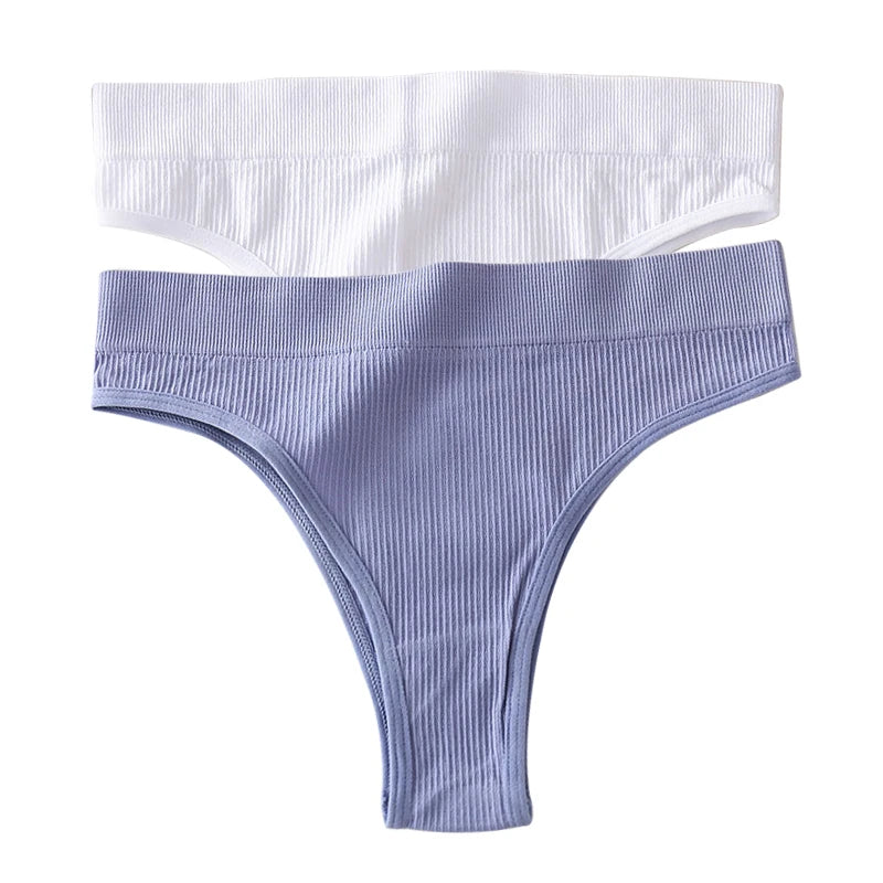 FINETOO 2PCS/Set Seamless Women Pantys High Waist Briefs Solid Color Brazilian Panties Girls Sexy Underpants For Women Lingerie