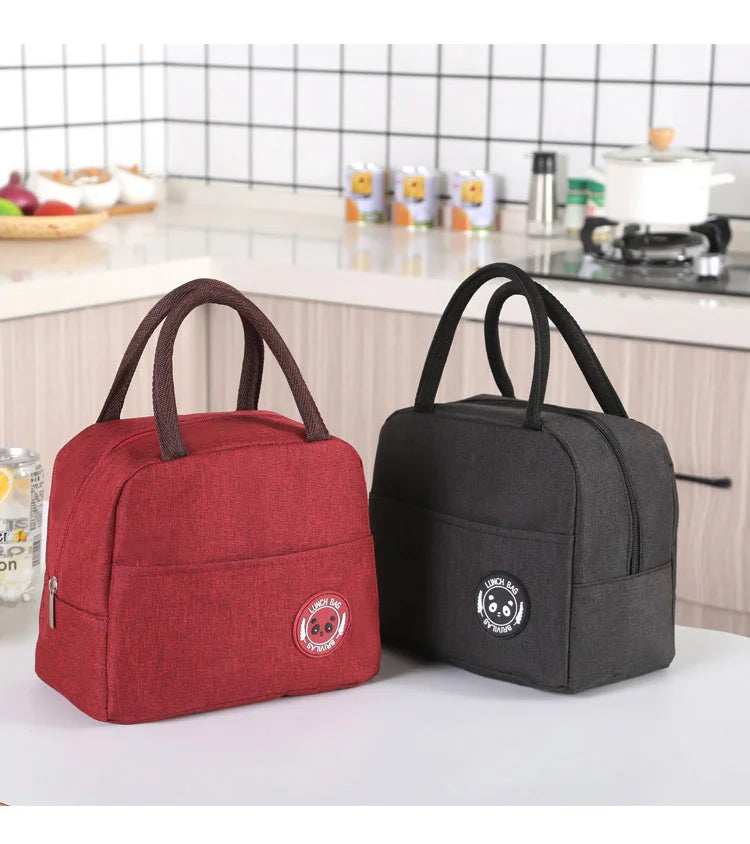 New Japanese solid color versatile cation fresh-keeping ice bag bento thermal insulation bag student lunch box bag portable ther