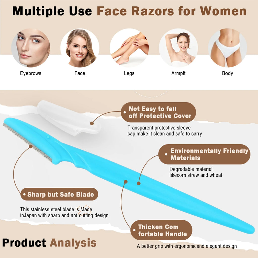 5/10/30/40pcsbrow Razor and Face Razor for Women And Men, Eyebrow Hair Trimmer And Shaver with Protective Cover,Safe