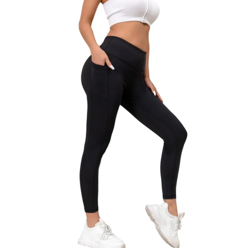 Pantalones cortos de gimnasio, leggings de fitness de cintura alta, pantalones de yoga elásticos para ejercicio, pantalones casuales de tiburón para mujer 
