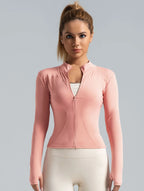 Ensemble de yoga moulant à manches longues pour femme, protection solaire tendance, veste de sport élégante pour le fitness, la course et le yoga 