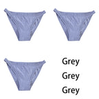 3Pcs/set Women Cotton Panties Female Mesh Underpants Solid Color Bikini Briefs Underwear Ladies Sexy Panty Girls Lingerie