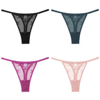4Pcs Lace Bikini Panties Women Sexy Thongs Lace G-string Underpants S-XL Ladies Comfortable T-Back Underwear Sexy Lingerie 2022