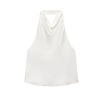 TFMLN 2025 Women Sexy Halter Top Spring Summer Sexy Backless High Street Waistcoat Female Fashion Solid Elegant Halter Neck Tops