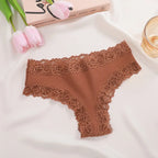 Трусы Женские Sexy Lace Seamless Cotton Panties Women's Underwear Low Waist Female Bikini Breathable Intimates Lingerie 2025