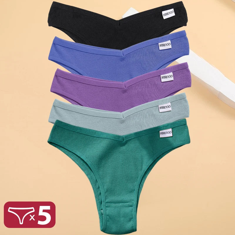 5PCS/Set Cotton Lingerie Panties Sexy Underwear Women Briefs Tangas Female Underpants Pantys Thong Panties Bikini Solid 13 Color