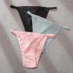 FINETOO 3Pcs/set Women's Cotton Panties Low Waist Bikini Briefs M-2XL Ladies Underwear Female Soft Solid Underpants Lingerie New