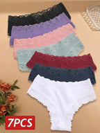 7PCS/Set Women Sexy Lace Panties Seamless Cotton Brazilian Panties Girls Breathable Sexy Low Rise Underwear Female Soft Lingerie