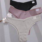 FINETOO 3Pcs/Set Women Cotton Panties Low Rise Briefs Underwear Ladies Sexy Brazil Underpanties Female Intimates Lingerie Bikini