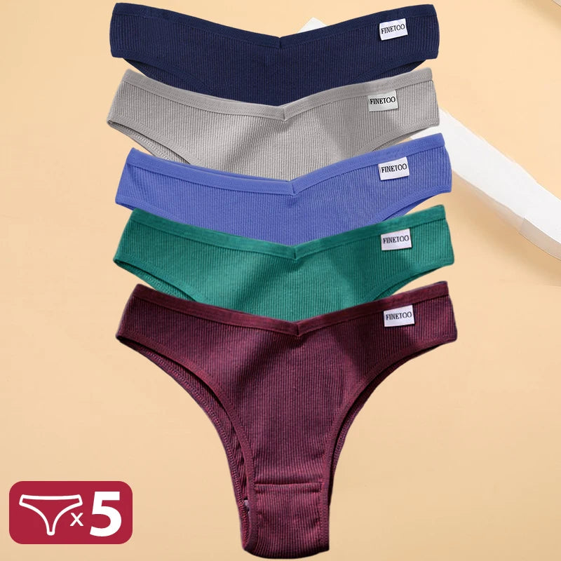 5PCS/Set Cotton Lingerie Panties Sexy Underwear Women Briefs Tangas Female Underpants Pantys Thong Panties Bikini Solid 13 Color