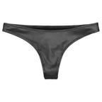 Pu Leather T-back Briefs Womens Low Rise Glossy Bikini Thong Underwear Solid Color Briefs Panties Swimwear Casual Underwear