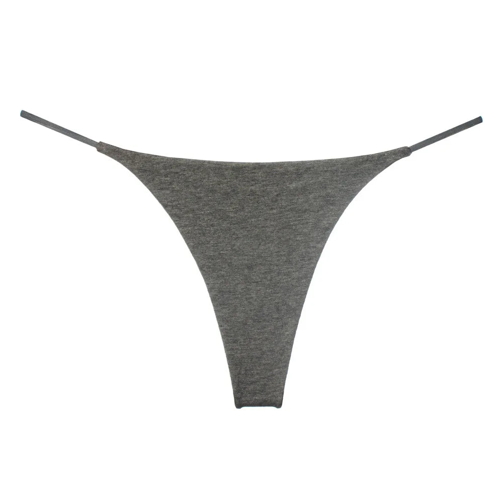 Sexy Thong Low Waist Lingerie - Women's Thin Belt Double Layer Cotton Bikini Panties