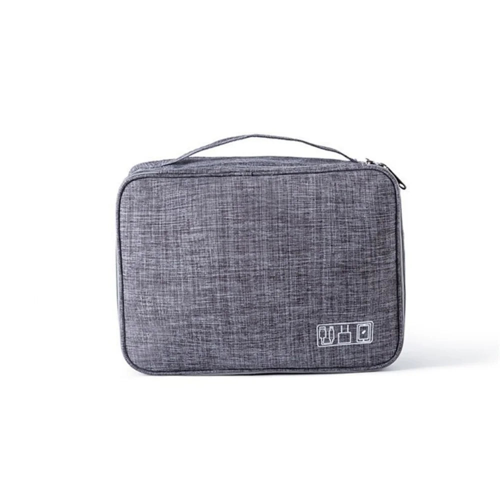 Bolsa de almacenamiento de cables, organizador electrónico digital impermeable, cargador de línea de datos USB portátil, bolsa de almacenamiento con enchufe, organizador de cables de viaje 