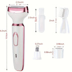4 in 1 Electric Razor for Women Shaver Lady Shaver Body Hair Trimmer for Armpit Bikini Arm Leg Face Mustache Portable Painless