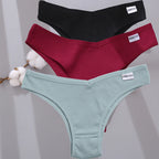 FINETOO 3Pcs/Set Women Cotton Panties Low Rise Briefs Underwear Ladies Sexy Brazil Underpanties Female Intimates Lingerie Bikini